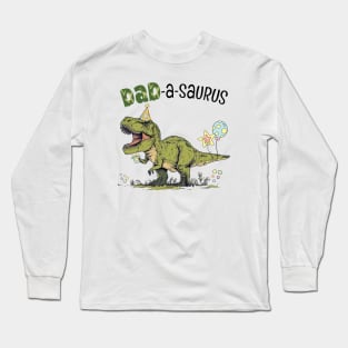 Dad-A-Saurus T-Rex Dinosaur Birthday Party Long Sleeve T-Shirt